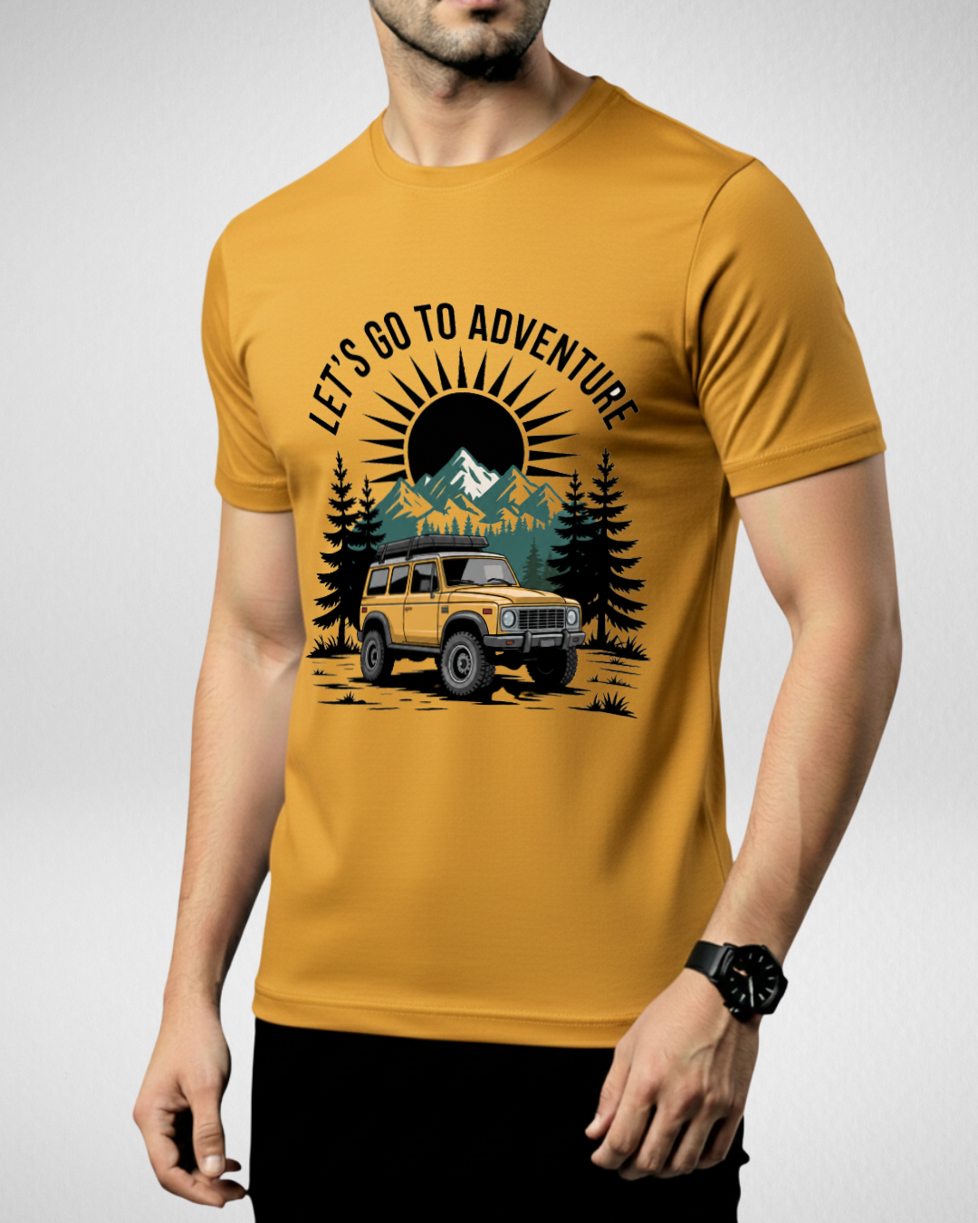Mustrd Printed T-Shirt/Tee for Men – Cotton Jersey Fabric (Code 5473)