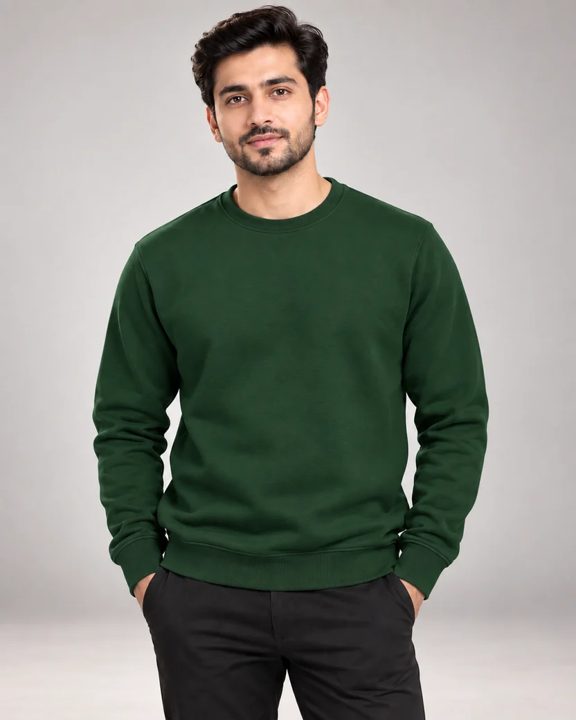 Bottle Green Men's Fleece Sweatshirt (Code 3921)