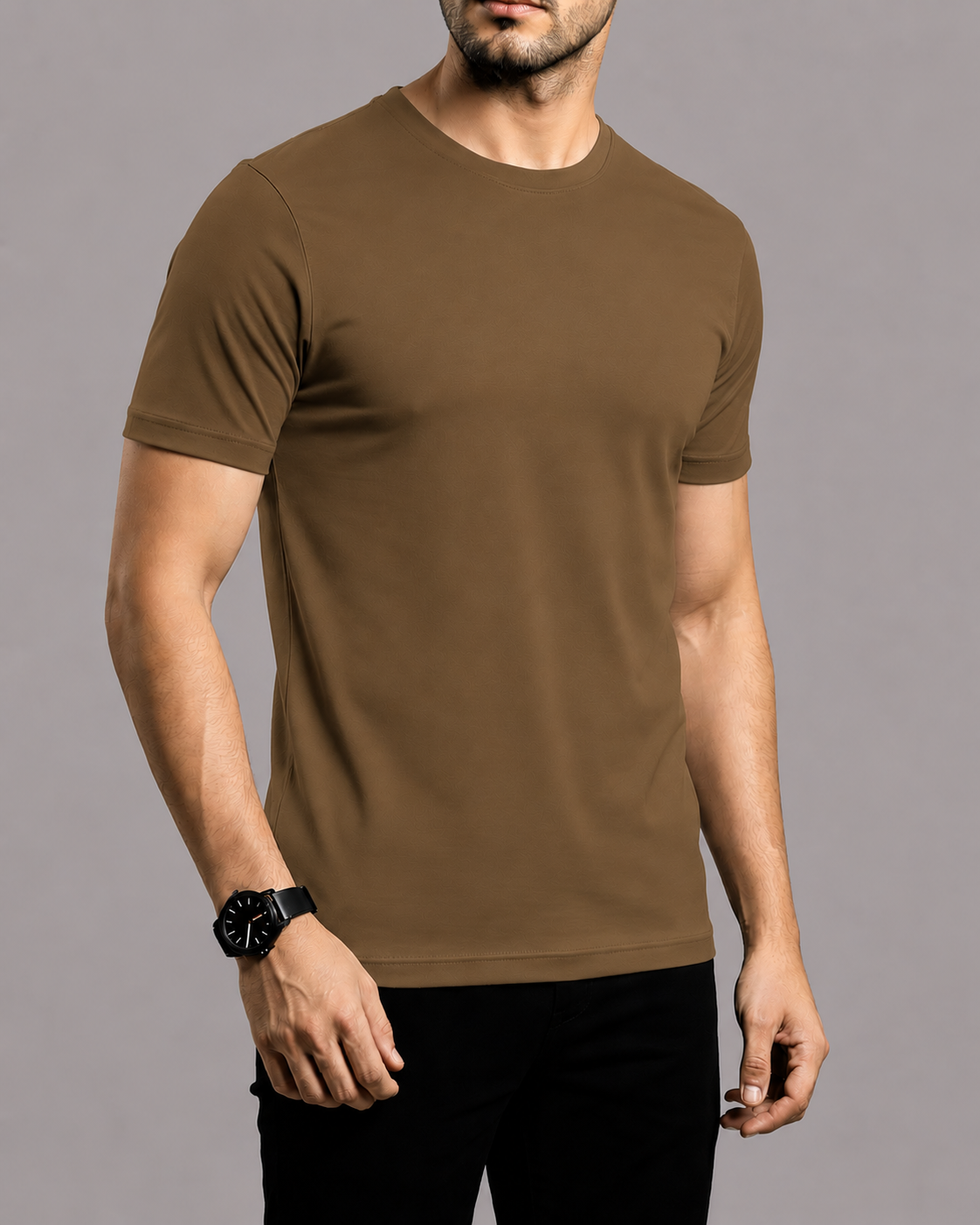 Coffee Men’s Basic Tee – Jersey Fabric, Classic Fit, Everyday Comfort (Code 5459)