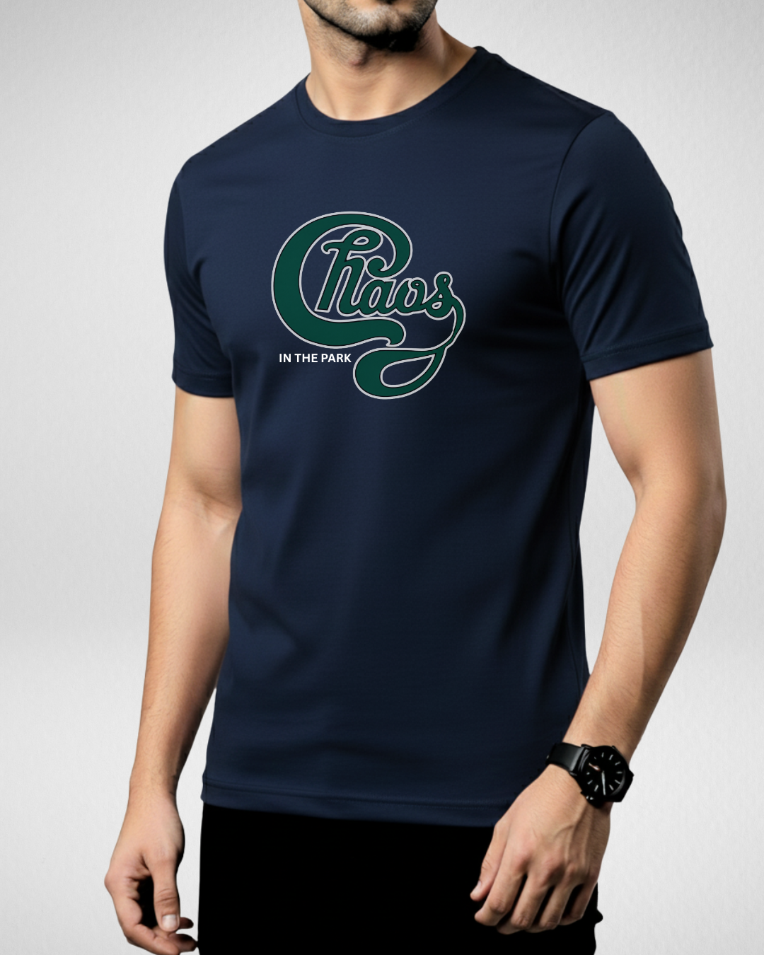 Navy Blue Printed T-Shirt/Tee for Men – Cotton Jersey Fabric (Code 5474)