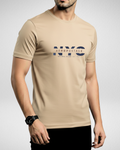 Beige Printed T-Shirt/Tee for Men – Cotton Jersey Fabric (Code 5482)
