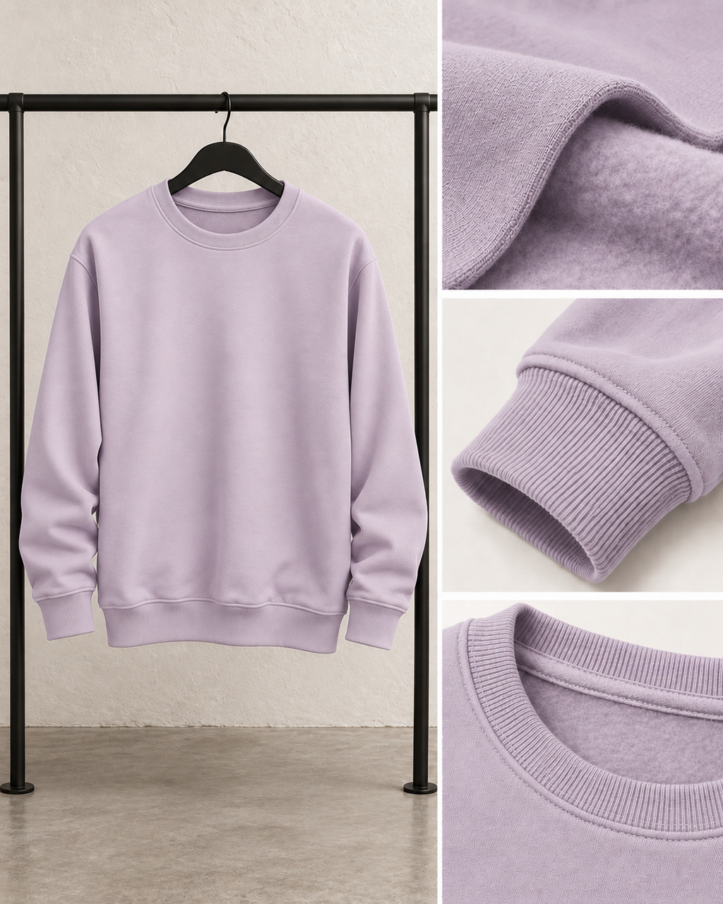 Lilac Men's Fleece Sweatshirt (Code 3924)