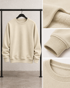 Cream Men's Fleece Sweatshirt (Code 4010)