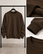 Dark Brown Men's Fleece Sweatshirt (Code 3920)