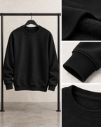 Black Men's Fleece Sweatshirt (Code 3033)