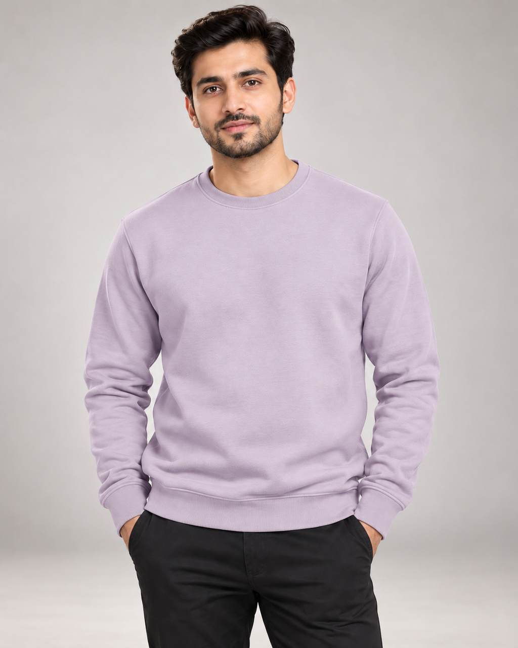 Lilac Men's Fleece Sweatshirt (Code 3924)