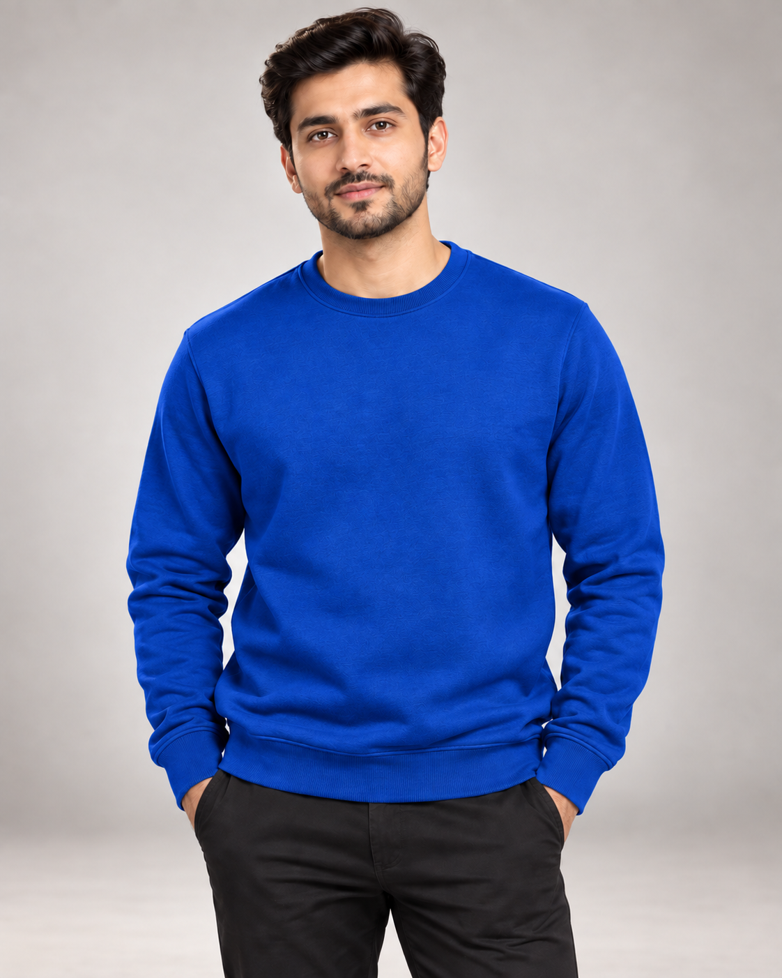 Royal Blue Men's Fleece Sweatshirt (Code 5844)