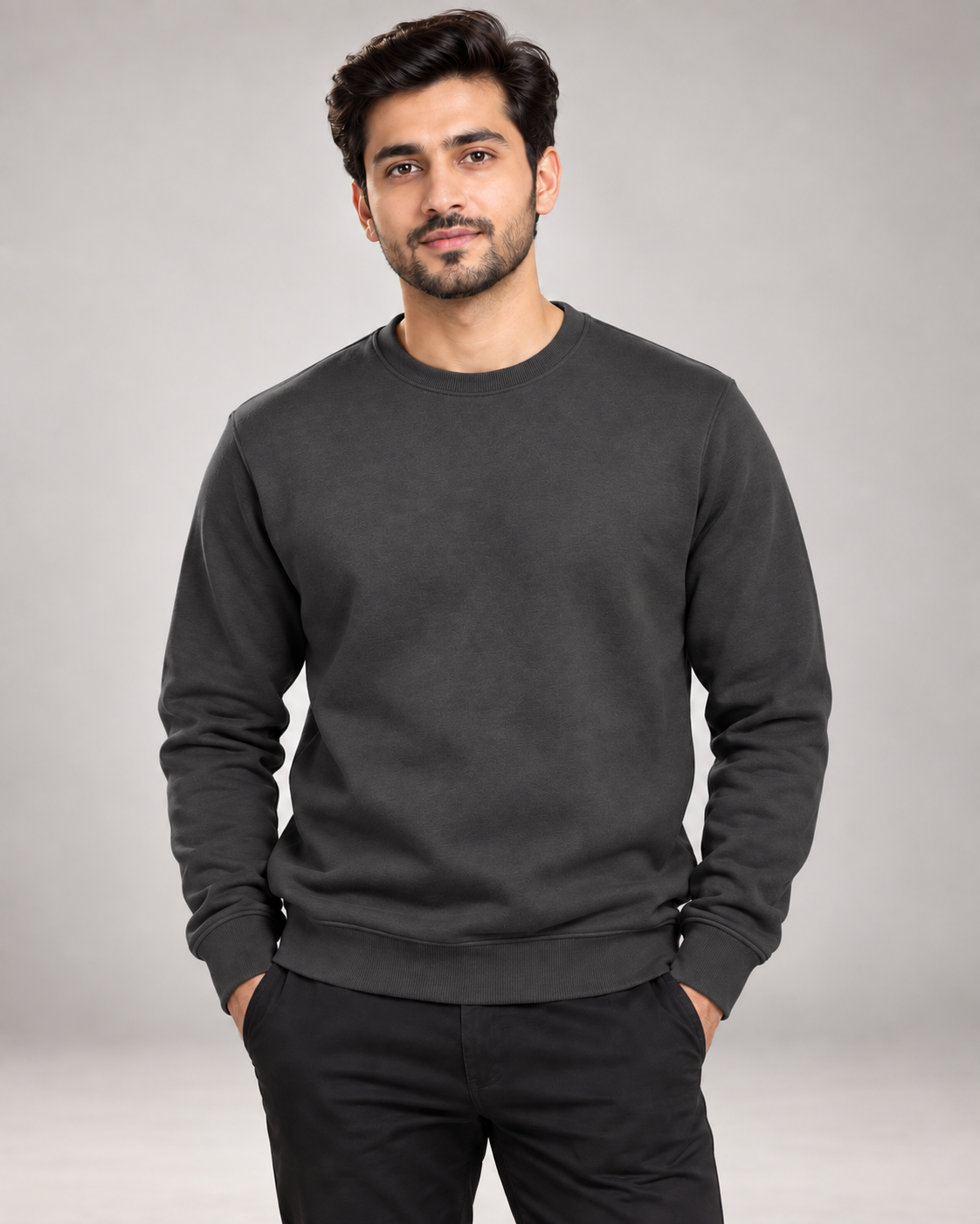 Charcoal Men's Fleece Sweatshirt (Code 3090)