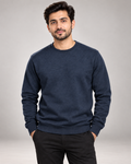 Melange Navy Men's Fleece Sweatshirt (Code 4546)
