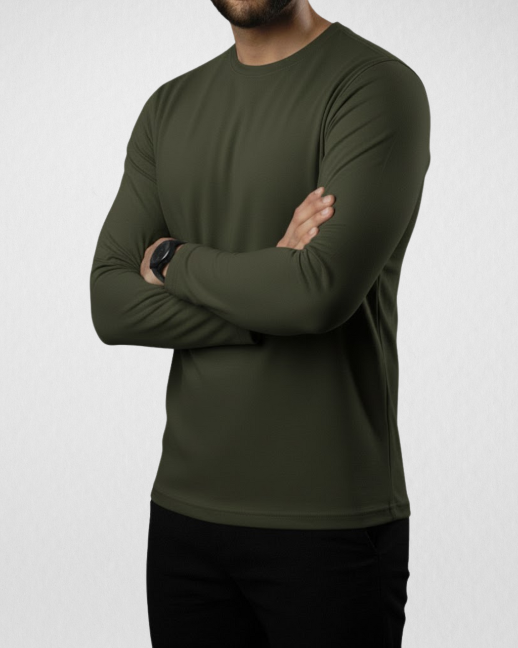 Olive Full Sleeves Tshirt full sleeve T-shirt for men