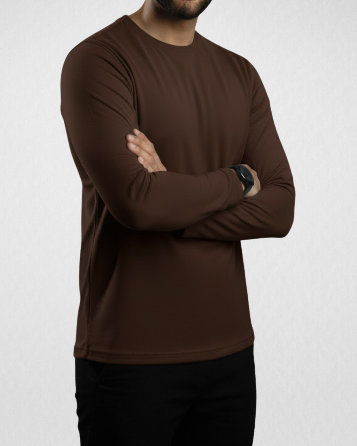 Dark Brown Full Sleeves Tshirt full sleeve T-shirt for men