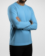 Men's Sky Blue Knitted Jersey Full Sleeve T-Shirt (Code 3540)