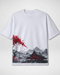 Premium | Printed Drop Shoulder | White | (Code 4904)