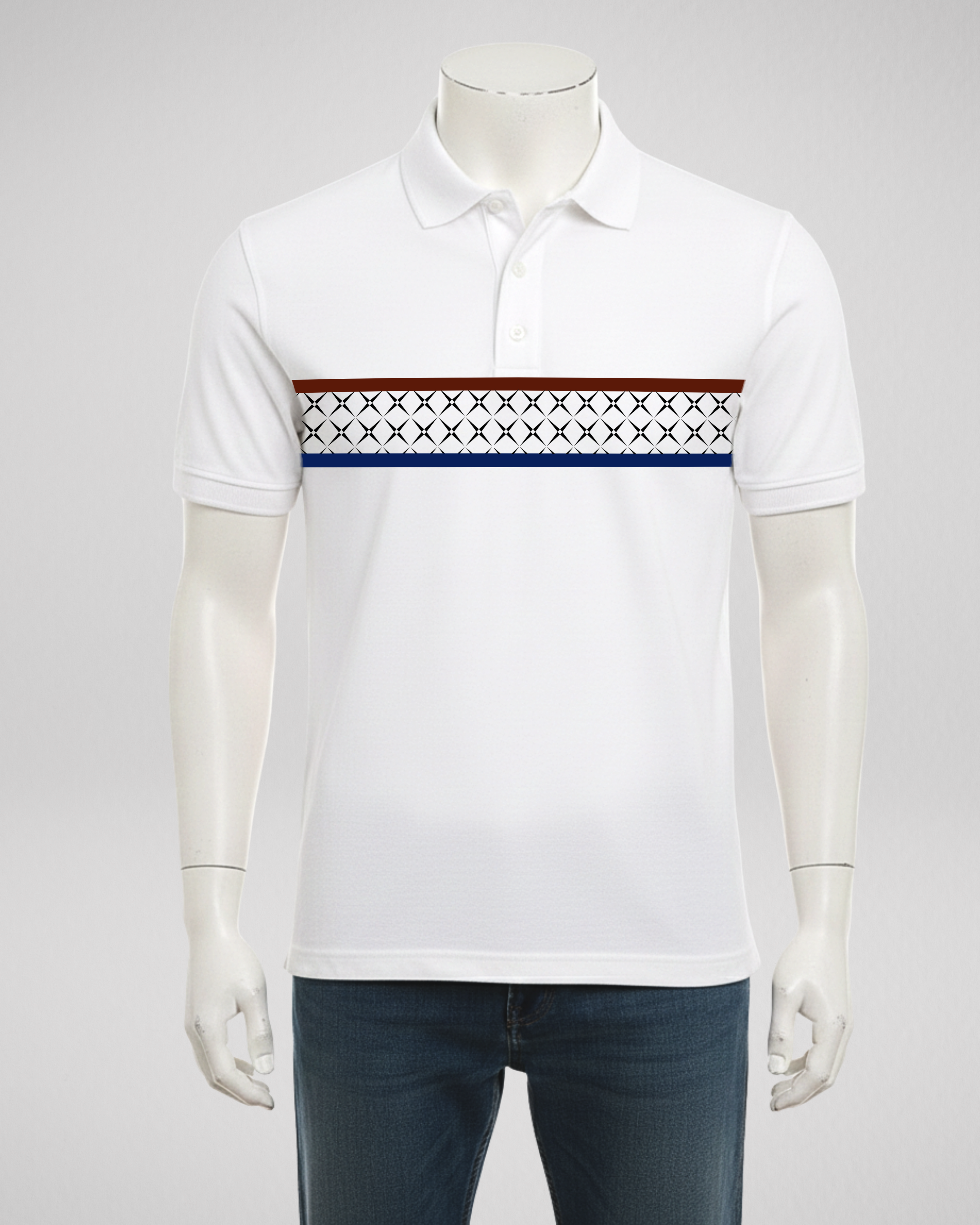 Square Grid | Polo | White (Code 4662)